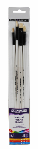 Daler-Rowney Graduate Bristle Long Handle Brush Set (Pack of 4)