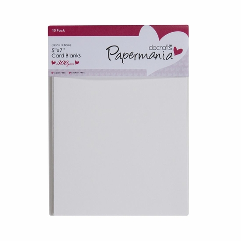 docrafts Papermania 7x5 Inch White Cards and Envelopes (Pack of 10)