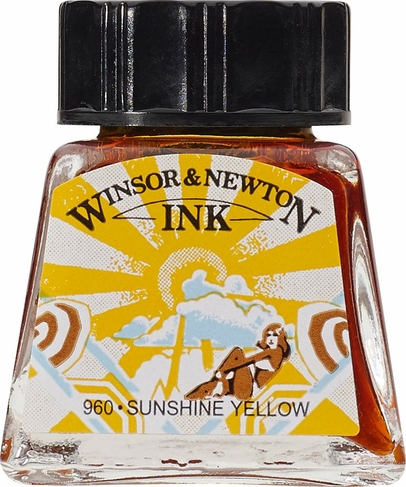 Winsor & Newton Drawing Ink 14ml Sunshine Yellow