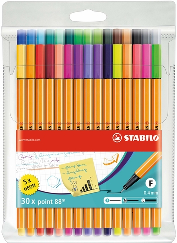 STABILO point 88 Fineliner Pens (Pack of 30)