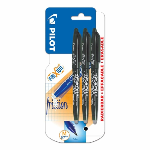 PILOT FriXion Erasable Rollerball Pen Black (Pack of 3)