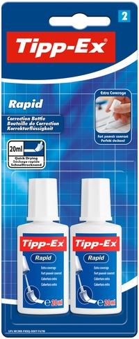 Tipp-Ex Rapid Correction Fluid 20ml (Pack of 2)