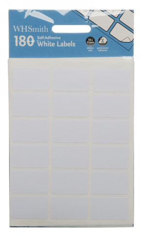 WHSmith Self Adhesive White Labels (Pack of 180)
