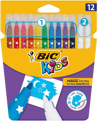 BIC Kids Magic Felt Tip Pens Assorted Ink (Pack of 12) 