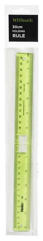 WHSmith Assorted Colour 30cm Folding Ruler