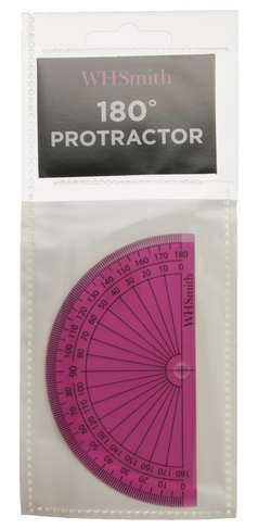 WHSmith 180 Degree Protractor Assorted Colour