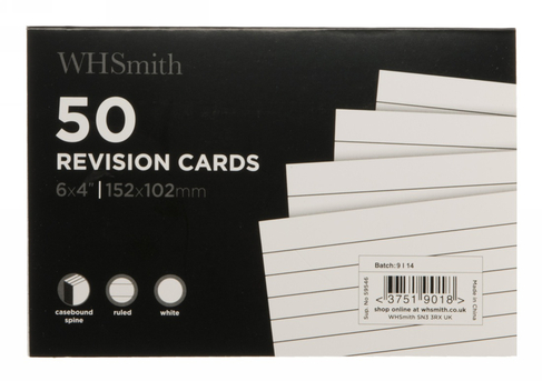 WHSmith White Revision Cards (Pack of 50)