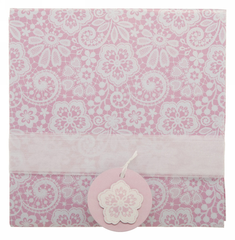 WHSmith Luxury Pink Lace Wrapping Paper (1 Sheet with 1 Tag)