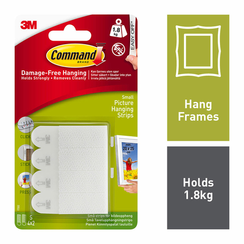 Command Small Picture Hanging Strips (Pack of 4)