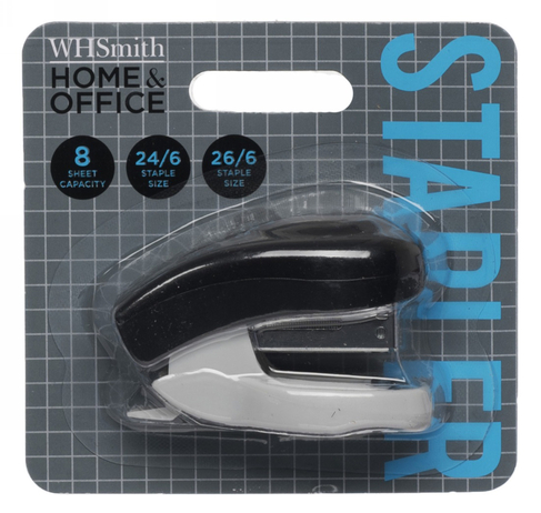 WHSmith Black and Grey Mini Stapler