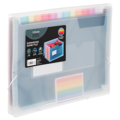 WHSmith Rainbow Coloured Polypro A4 Expanding File