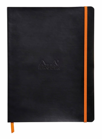 Rhodia Rhodiarama Black Leatherette Softback B5+ Ruled Notebook