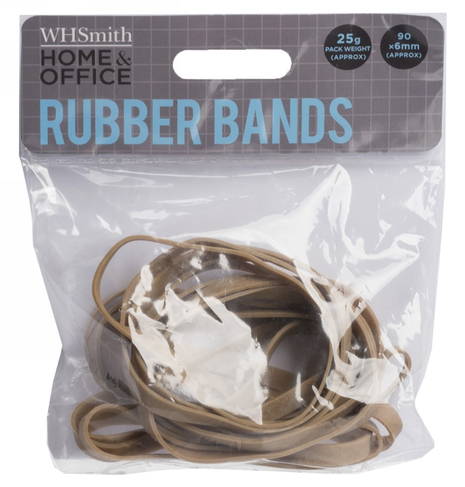 WHSmith Thick Rubber Bands 90 x 6 mm
