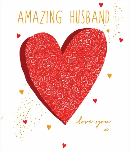 Portfolio Jaz&Baz Amazing Husband Foiled Filligree Heart Valentine's Day Card