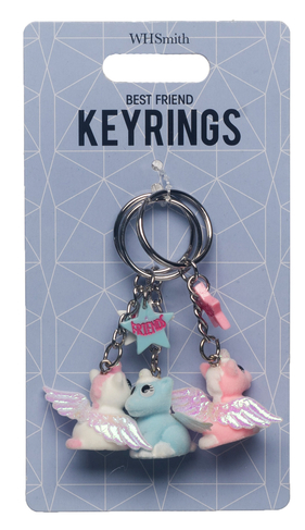 WHSmith Unicorn Friendship Charm Keyrings (Pack of 3)