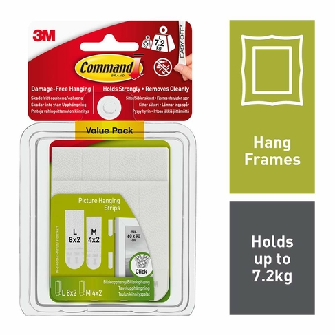 Command Medium Large Picture Hanging Strips (Pack of 4)