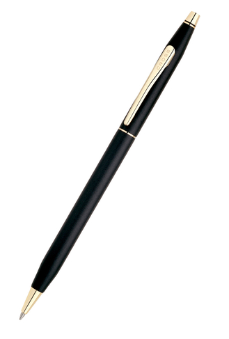 Cross Classic Century Black Ballpoint Pen With 23CT Gold Plated Appointments