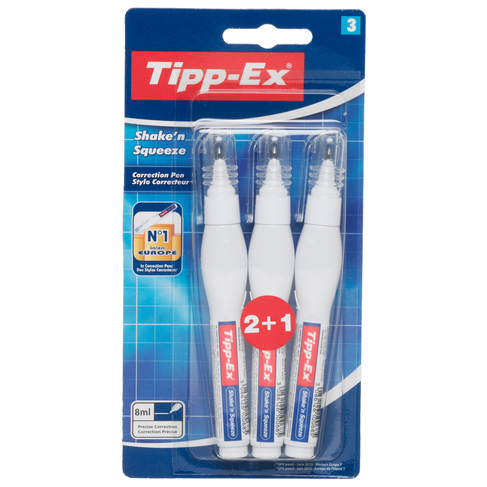 Tipp-Ex Shake n Squeeze Correction Pen (Pack of 3)