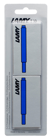 LAMY T 10 Ink Cartridges, Blue Ink (Pack of 10)