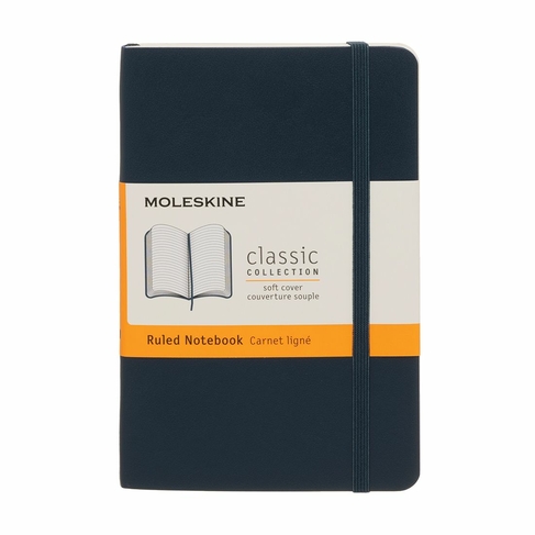 Moleskine Softcover Sapphire Blue Ruled Pocket Notebook