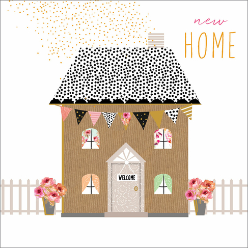 Portfolio Foil & Glitter House and Bunting New Home Card