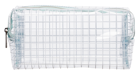 WHSmith Clear Grid Patterned Cube Pencil Case
