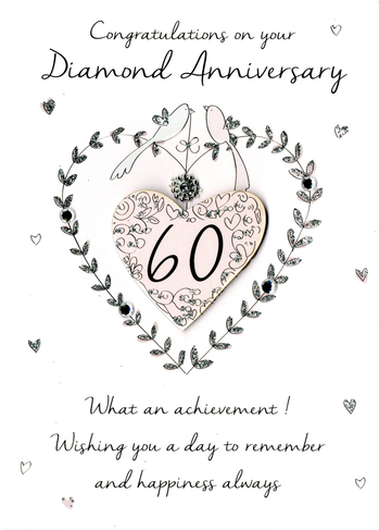 60th Diamond Wedding Anniversary Card