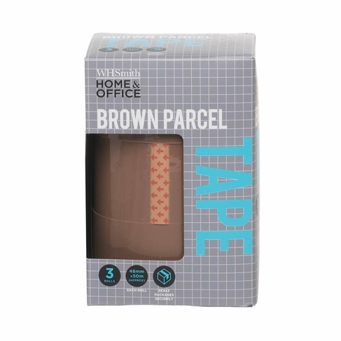 WHSmith Brown Parcel Tape (Pack of 3)