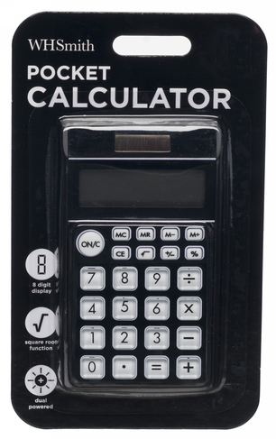 WHSmith Pocket Calculator Black