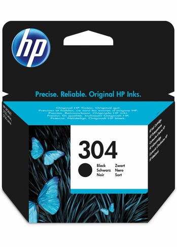 HP 304 Black Original Ink Cartridge, Instant Ink Compatible, N9K06AE
