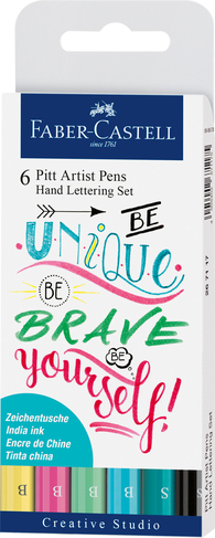 Faber-Castell Creative Studio PITT Artist Hand Lettering Pens Set (Pack of 6)