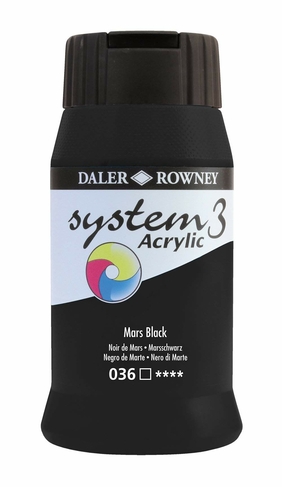 Daler-Rowney System 3 500ml Paint Tube Mars Black