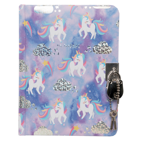 WHSmith Sparkle Pop Unicorn A6+ Lockable Journal