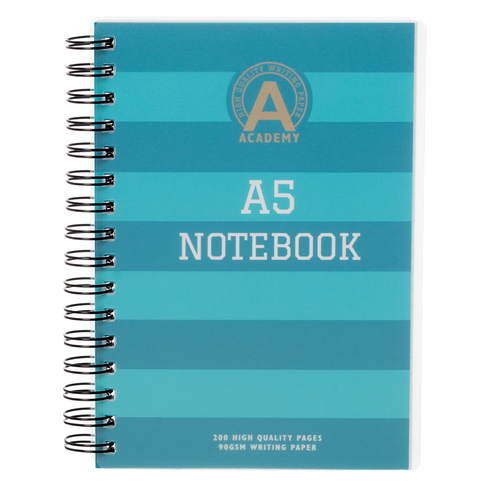 WHSmith Academy Teal A5 Wide Ruled Notebook