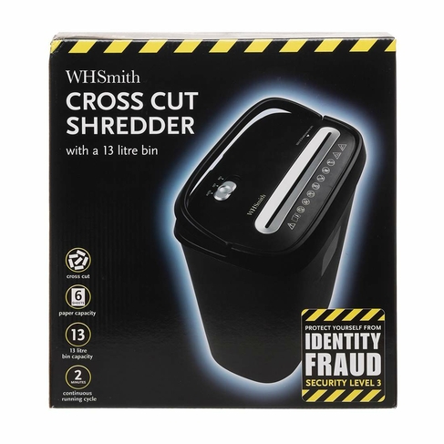 WHSmith Black 13 Litre Cross Cut Shredder