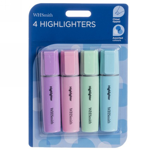WHSmith Pastel Highlighters (Pack of 4)