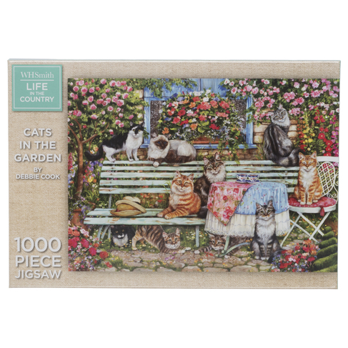 WHSmith Life In The Country Cats In The Garden 1000 Piece Jigsaw Puzzle