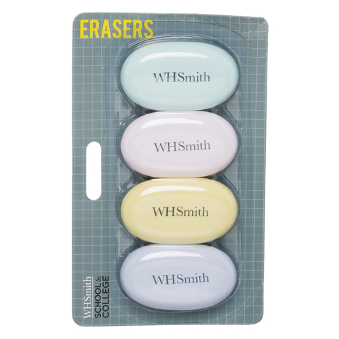 WHSmith Pastel Erasers (Pack of 4)