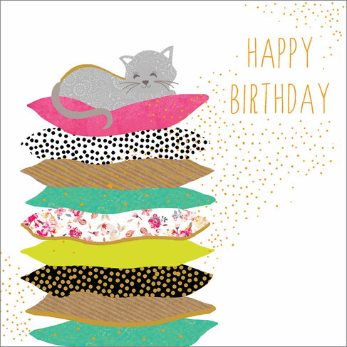 Portfolio Foil & Glitter Cat Nap Birthday Card