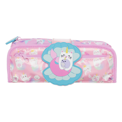 WHSmith Cat Mermaid and Narwhal Filled Fold Out Pencil Case