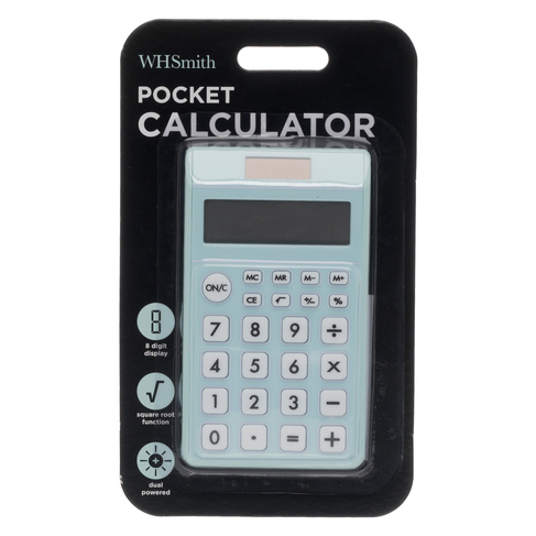 WHSmith Pocket Calculator Pastel Green