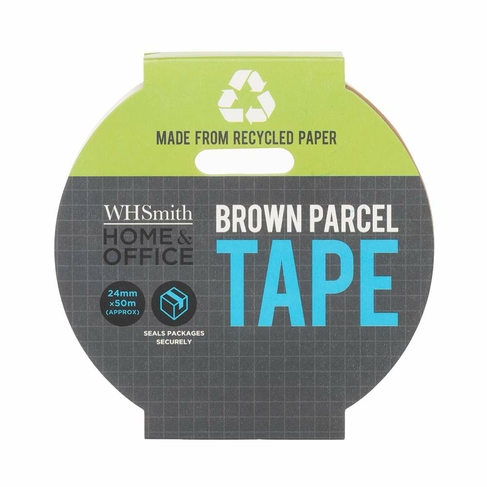 WHSmith Recycled Brown Parcel Tape 24mm x 50m