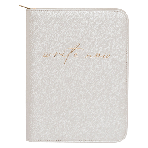 WHSmith Cream Luxury Journal with A5 Ruled Notebook and Pen 