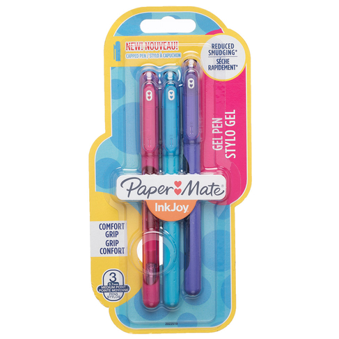 Papermate InkJoy Gel Rollerball Pen Refills, Red/Green/Blue Ink (Pack of 3)