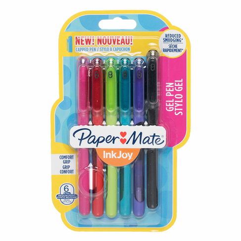 PaperMate Inkjoy Gel 600 Stick, Assorted Ink (Pack of 6)