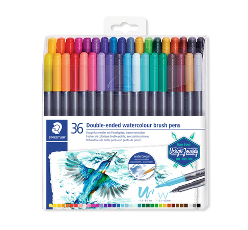 STAEDTLER Design Journey Double Ended Watercolour Brush Pens (Pack of 36)