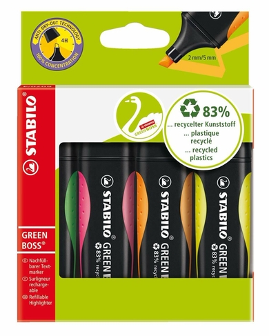 STABILO GREEN BOSS Highlighters (Pack of 4)
