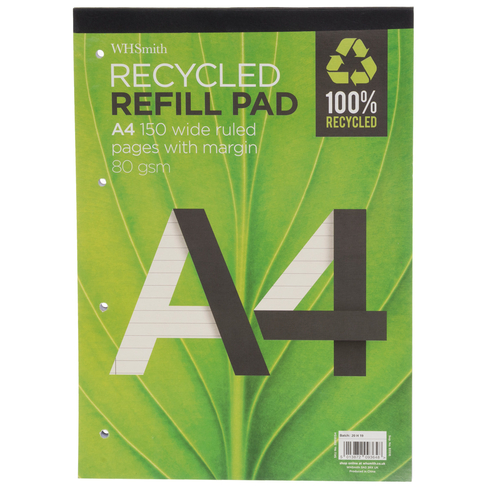 WHSmith Recycled A4 150 Page Refill Pad