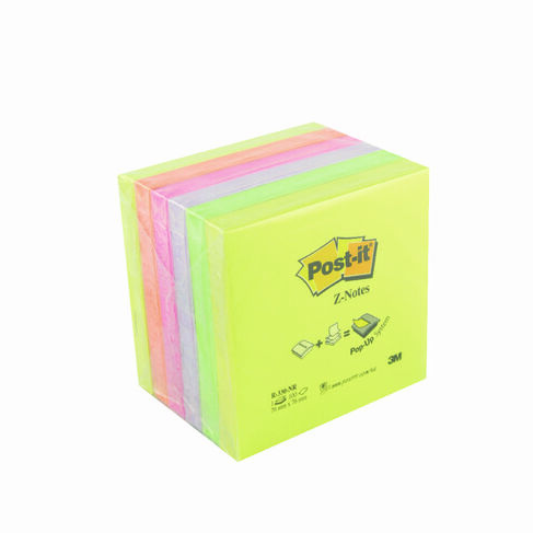 Post-it Z-Notes 76x76mm Neon Rainbow (6 Pack) R330NR