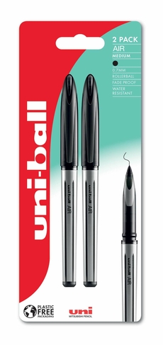 uni-ball AIR Handwriting Pens Medium Black (Pack of 2)